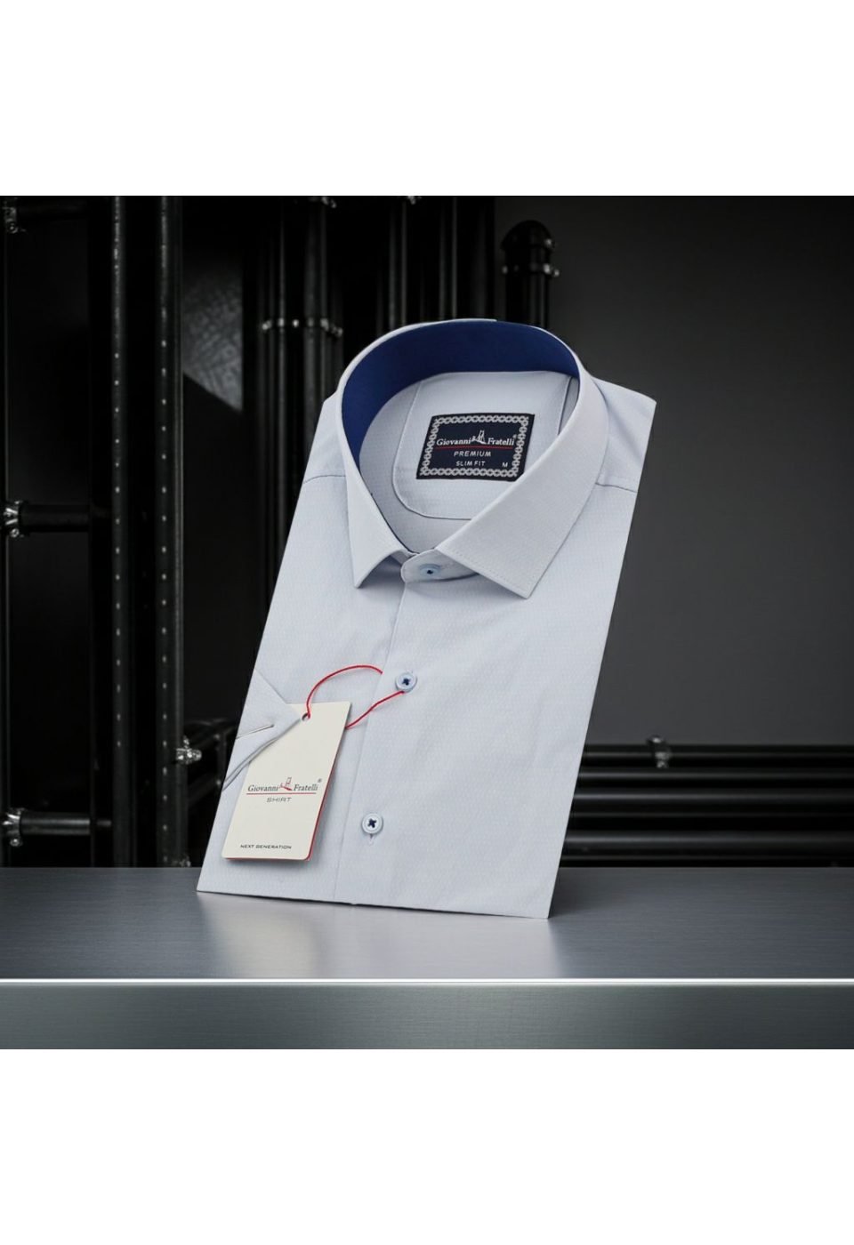1413 CR K JKR 003 Slim Fit Kısa Kol Desenli Armürlü Jakar Erkek Gömlek 3GMK321413003 - Giovanni Fratelli