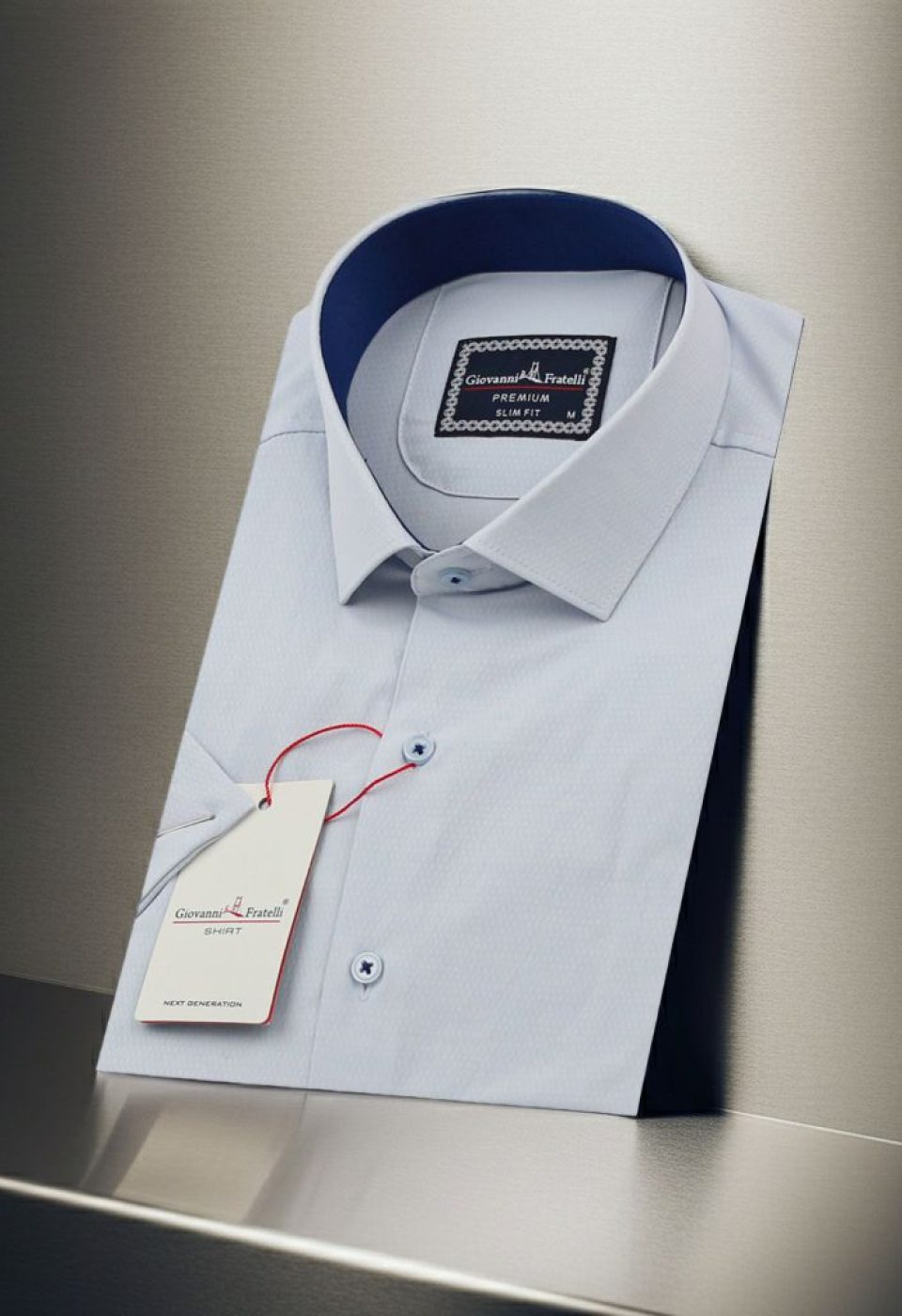 1413 CR K JKR 003 Slim Fit Kısa Kol Desenli Armürlü Jakar Erkek Gömlek 3GMK321413003 - Giovanni Fratelli