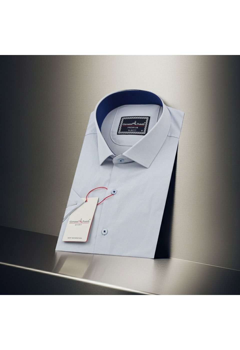 1413 CR K JKR 003 Slim Fit Kısa Kol Desenli Armürlü Jakar Erkek Gömlek 3GMK321413003 - Giovanni Fratelli