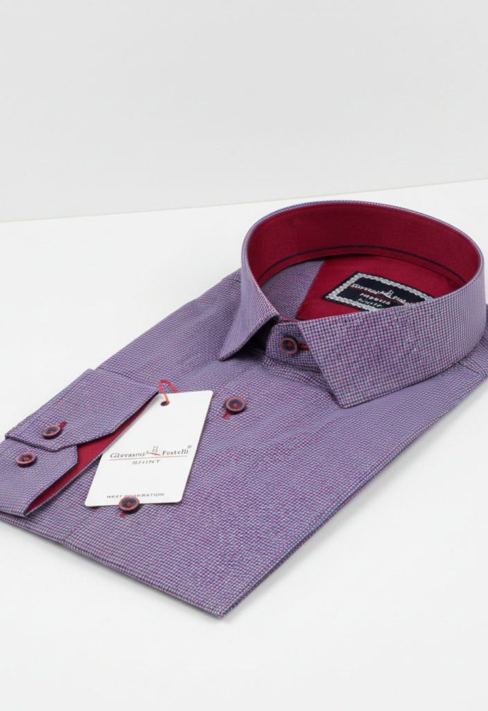 Slim Fit Uzun Kol Desenli Erkek Gömlek 3GMK311436011