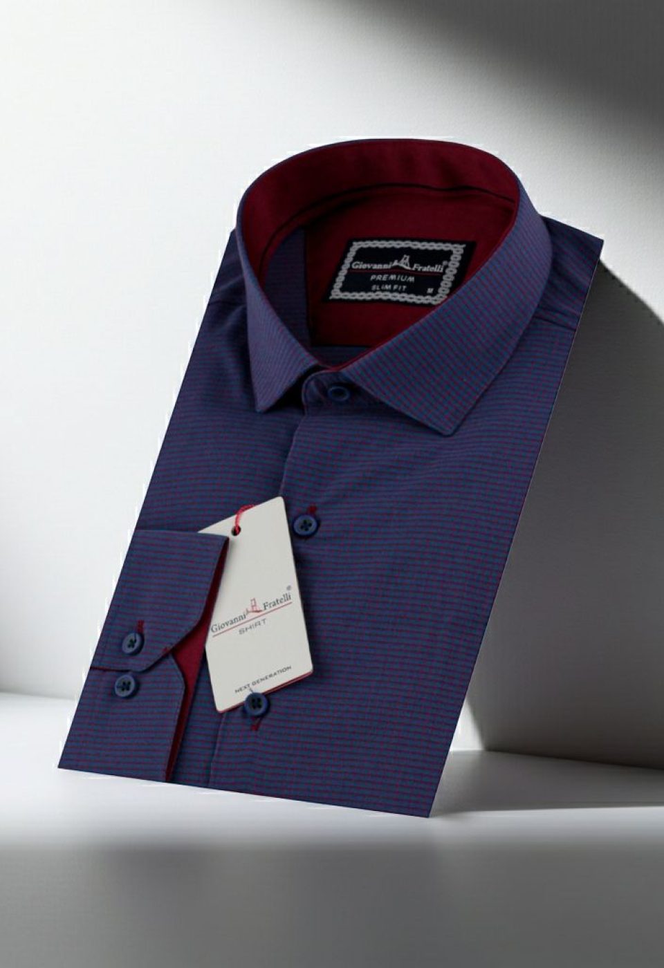 Slim Fit Uzun Kol Desenli Erkek Gömlek 3GMK311436012