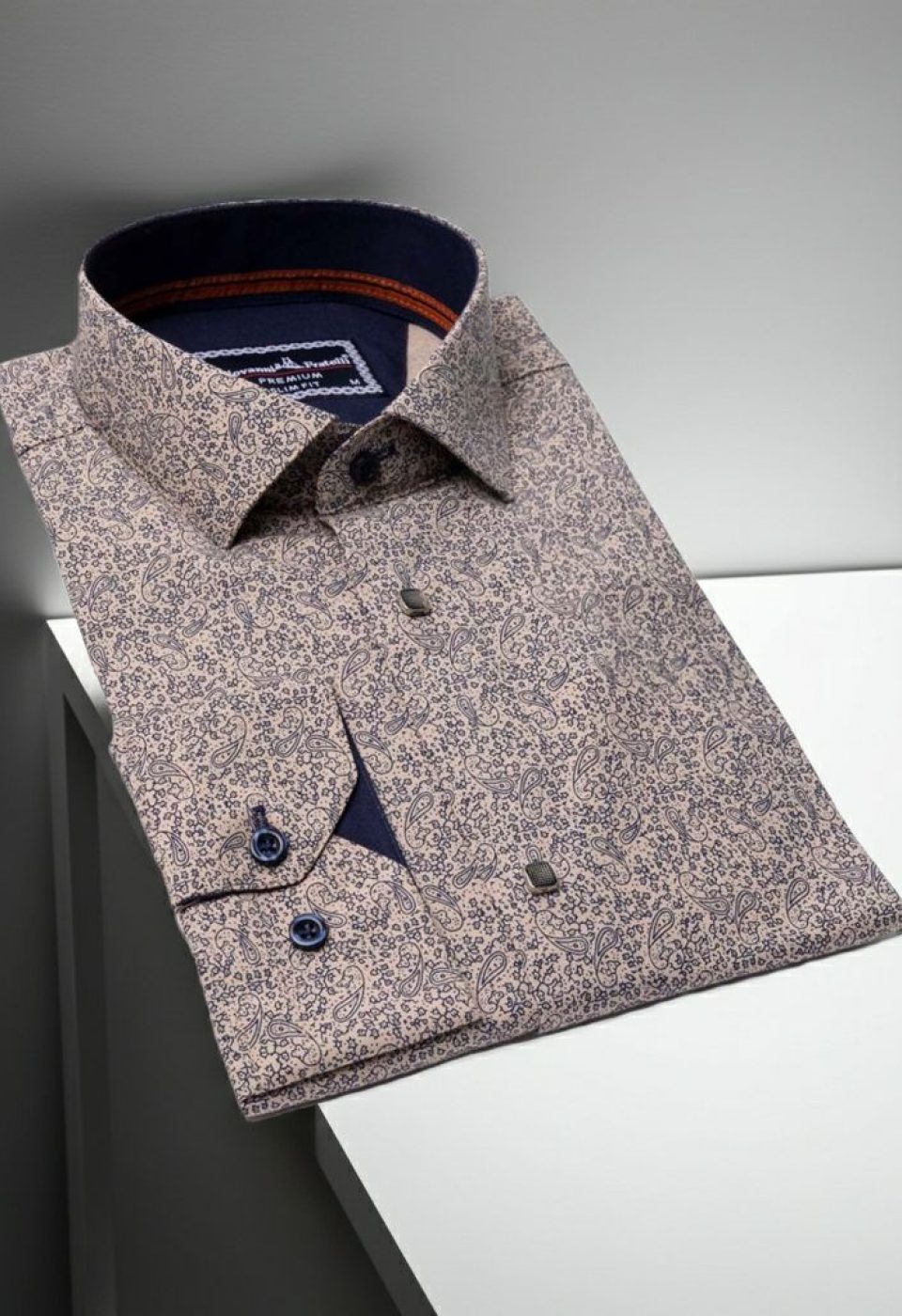 Slim Fit Uzun Kol Desenli Erkek Gömlek 3GMK311445003 - Giovanni Fratelli
