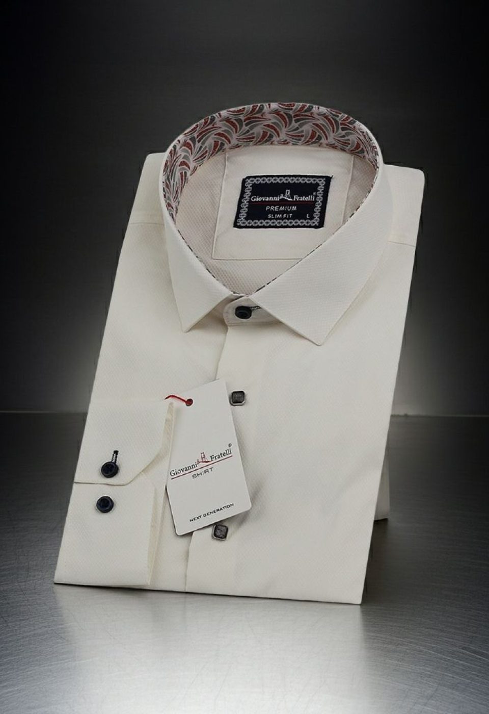 Slim Fit Uzun Kol Desenli Jakar Armürlü Gömlek 1450 CR 004 - Giovanni Fratelli