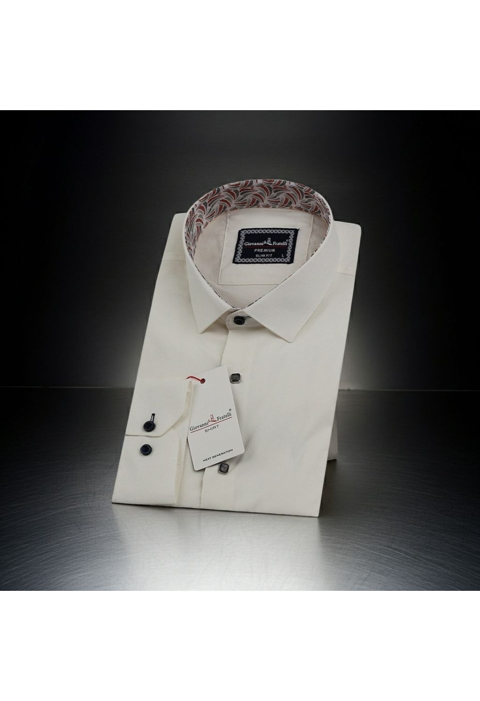 Slim Fit Uzun Kol Desenli Jakar Armürlü Gömlek 1450 CR 004 - Giovanni Fratelli
