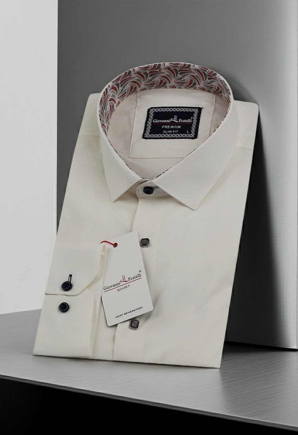 Slim Fit Uzun Kol Desenli Jakar Armürlü Gömlek 1450 CR 004