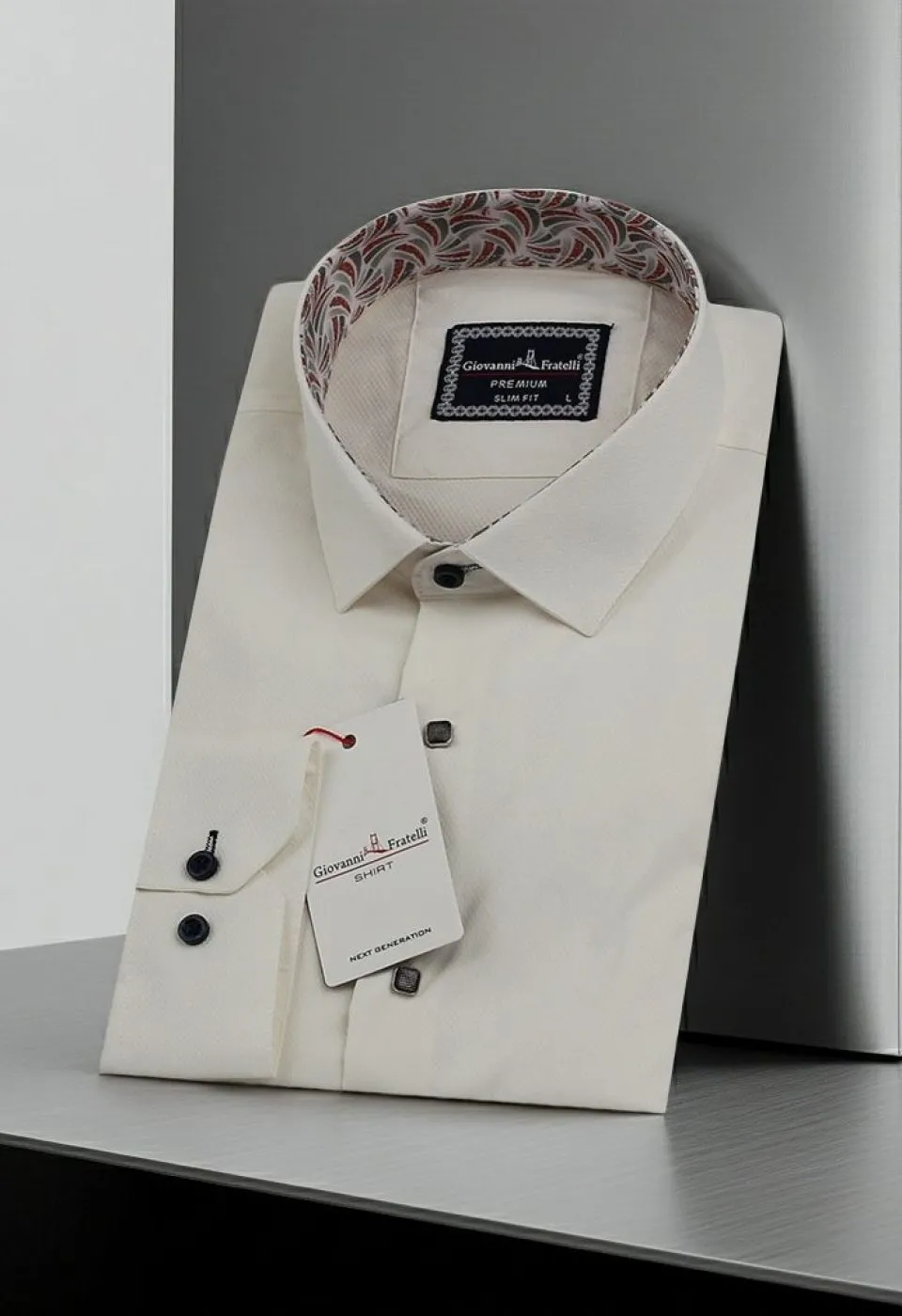Slim Fit Uzun Kol Desenli Jakar Armürlü Gömlek 1450 CR 004