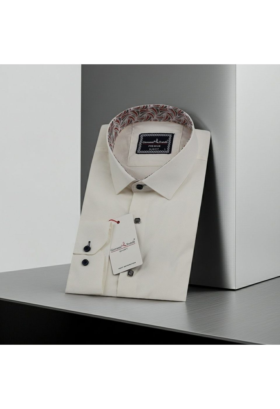 Slim Fit Uzun Kol Desenli Jakar Armürlü Gömlek 1450 CR 004 - Giovanni Fratelli