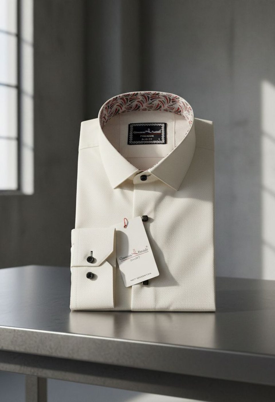 Slim Fit Uzun Kol Desenli Jakar Armürlü Gömlek 1450 CR 004