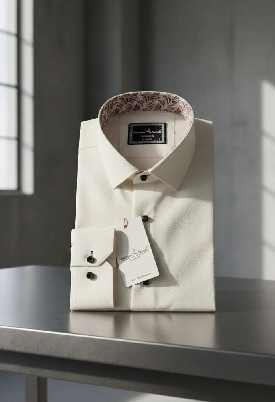 Slim Fit Uzun Kol Desenli Jakar Armürlü Gömlek 1450 CR 004