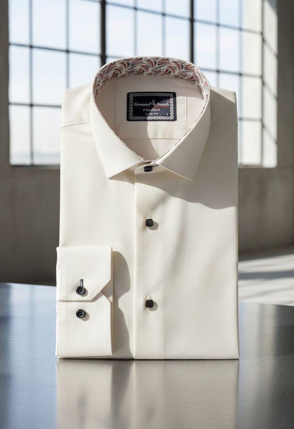 Slim Fit Uzun Kol Desenli Jakar Armürlü Gömlek 1450 CR 004 - Giovanni Fratelli
