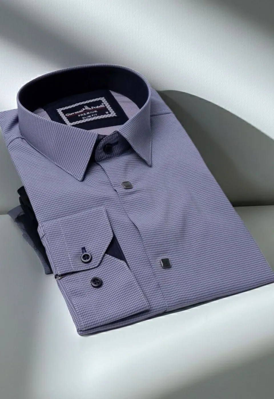 Slim Fit Uzun Kol Desenli Erkek Gömlek 3GMK311453003