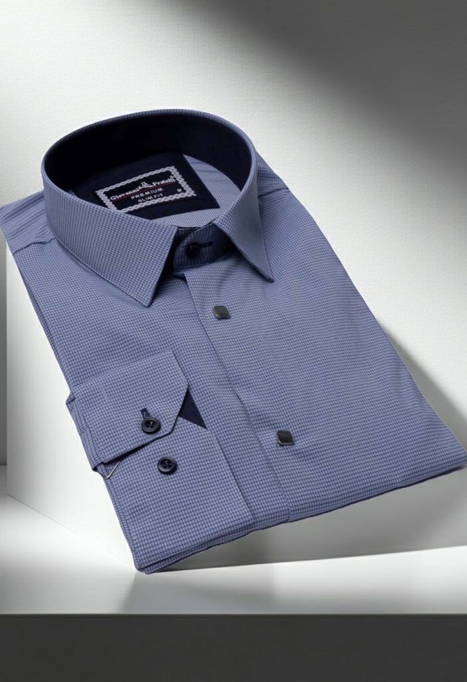 Slim Fit Uzun Kol Desenli Erkek Gömlek 3GMK311453004