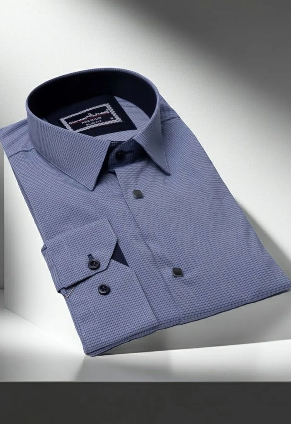 Slim Fit Uzun Kol Desenli Erkek Gömlek 3GMK311453004