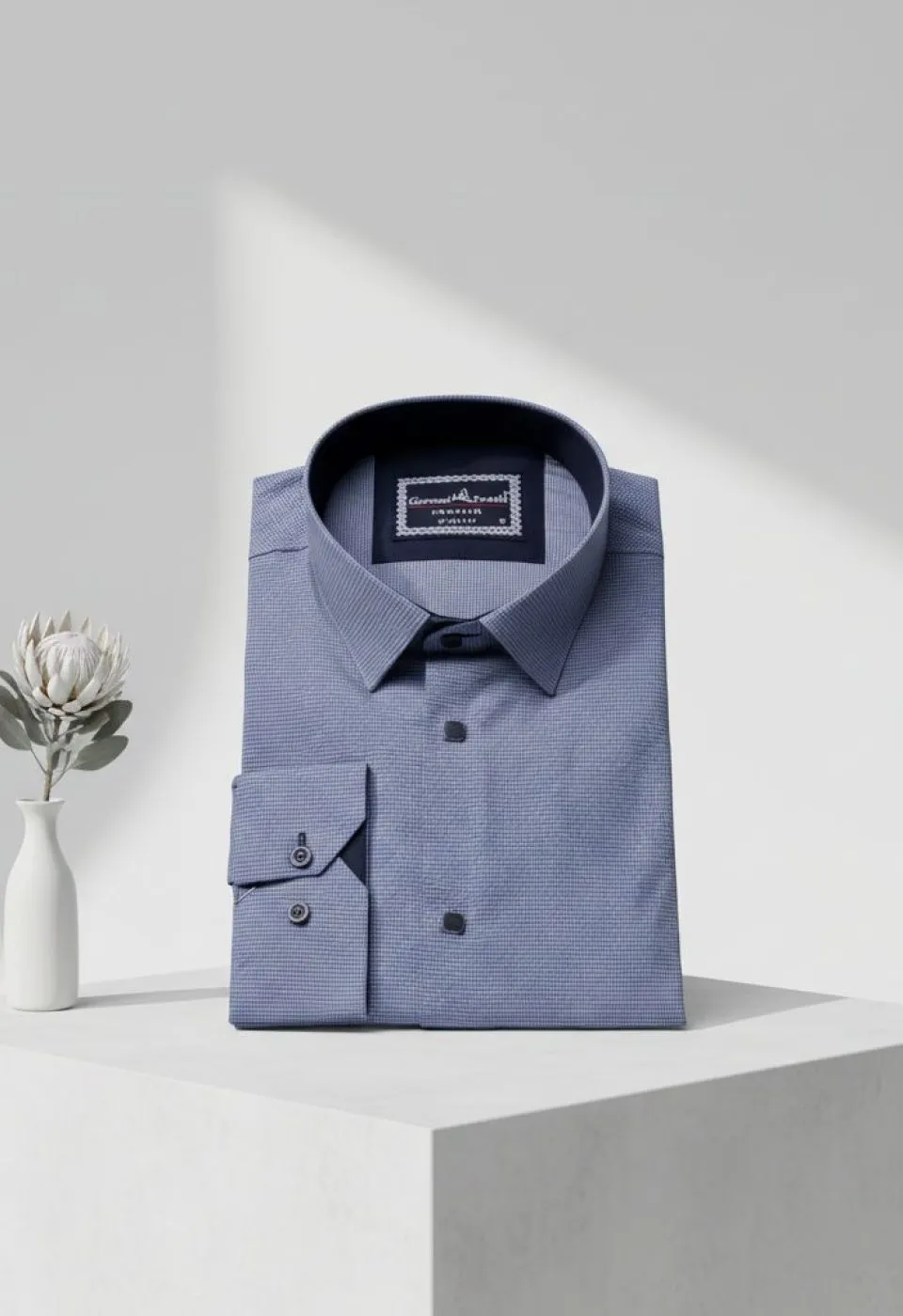 Slim Fit Uzun Kol Desenli Erkek Gömlek 3GMK311453004
