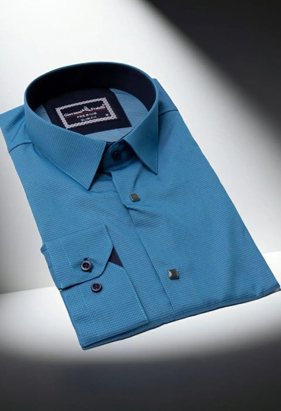 Slim Fit Uzun Kol Desenli Erkek Gömlek 3GMK311453006