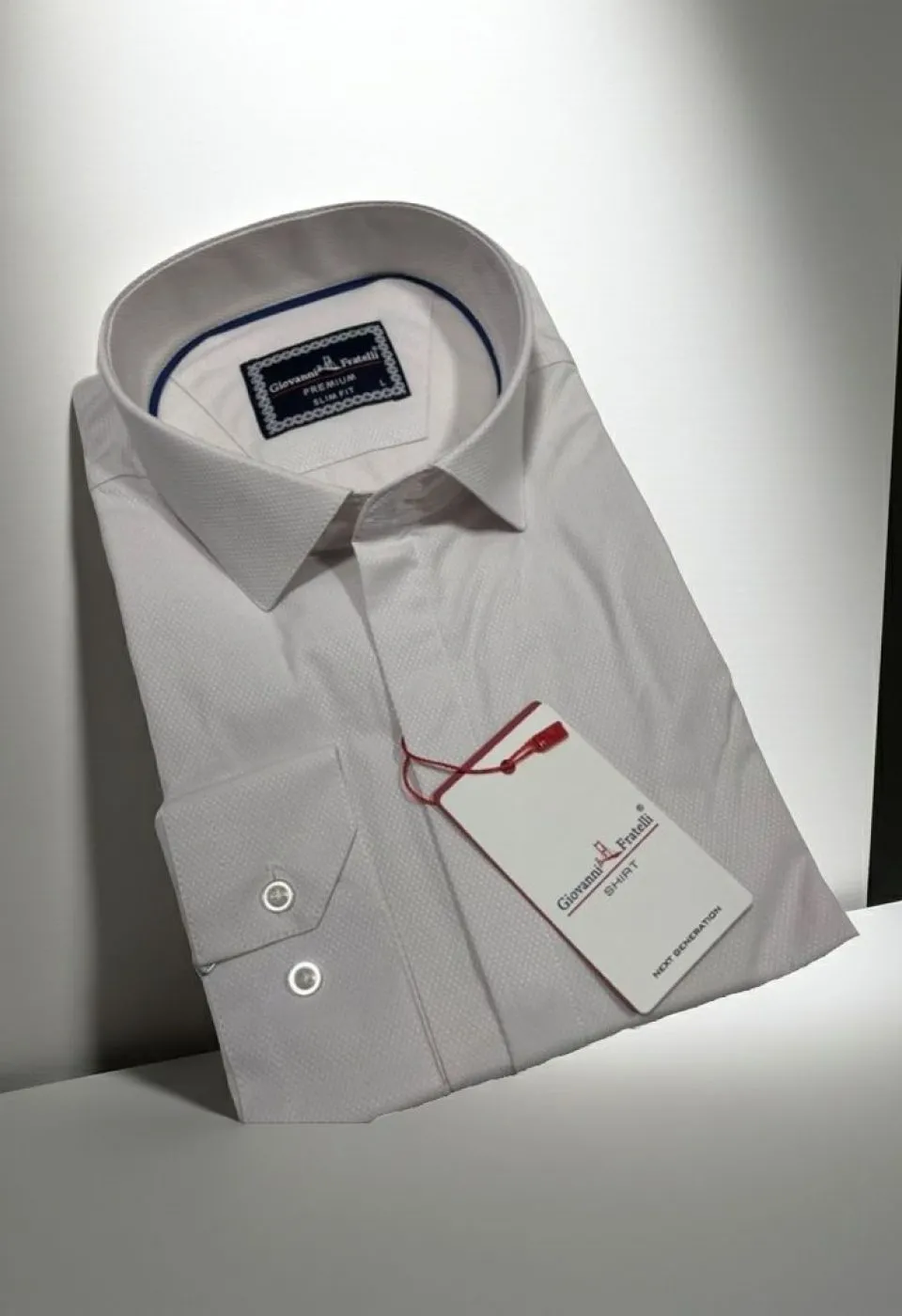 Slim Fit Uzun Kol Desenli Jakar Armürlü Gömlek 1454 CR 001