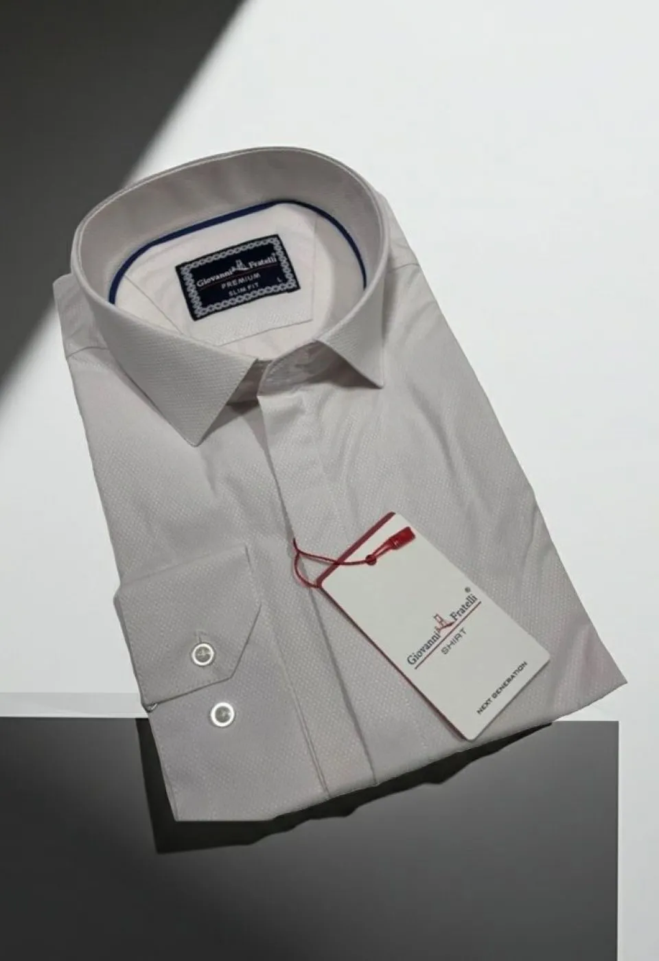 Slim Fit Uzun Kol Desenli Jakar Armürlü Gömlek 1454 CR 001 - Giovanni Fratelli