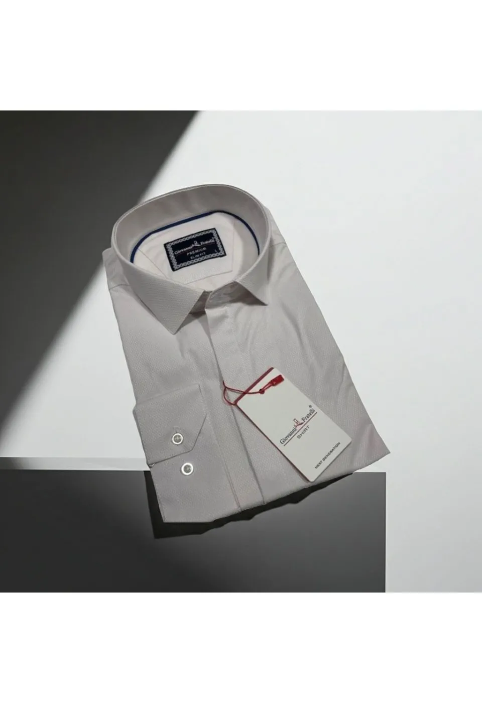 Slim Fit Uzun Kol Desenli Jakar Armürlü Gömlek 1454 CR 001 - Giovanni Fratelli