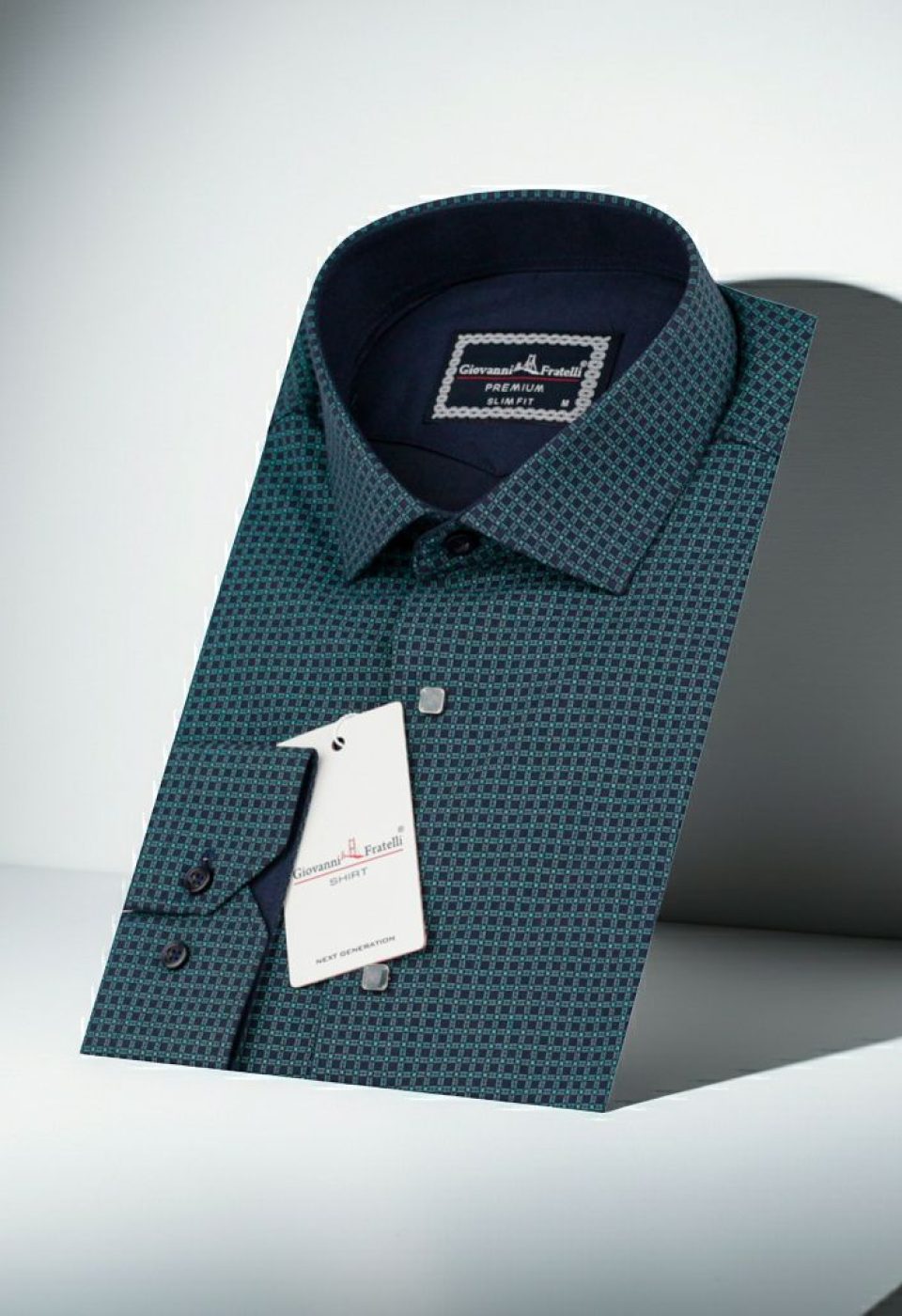 Slim Fit Uzun Kol Desenli Erkek Gömlek 3GMK311456004
