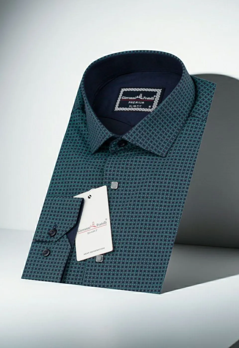Slim Fit Uzun Kol Desenli Erkek Gömlek 3GMK311456004