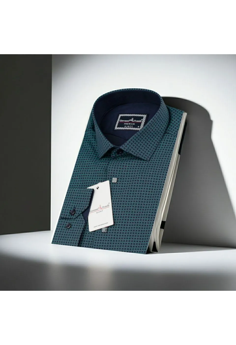 Slim Fit Uzun Kol Desenli Erkek Gömlek 3GMK311456004 - Giovanni Fratelli
