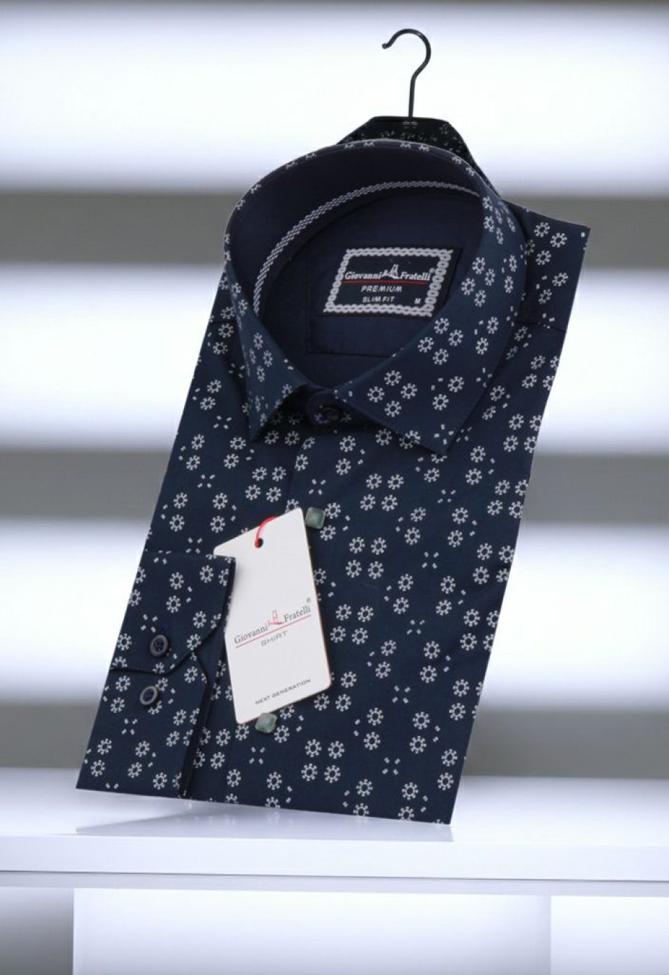 Slim Fit Uzun Kol Desenli Erkek Gömlek 3GMK311459015 - Giovanni Fratelli