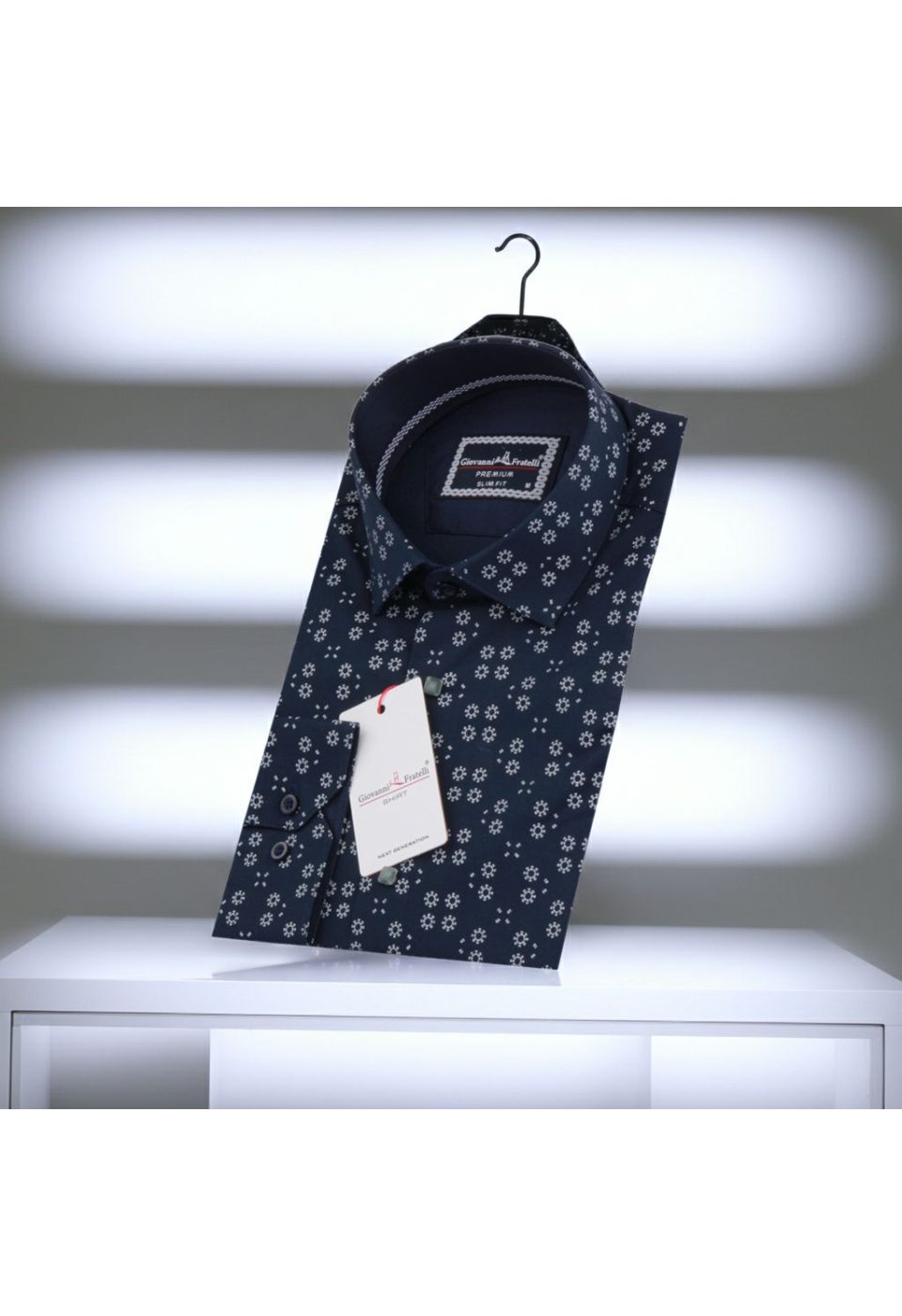 Slim Fit Uzun Kol Desenli Erkek Gömlek 3GMK311459015 - Giovanni Fratelli