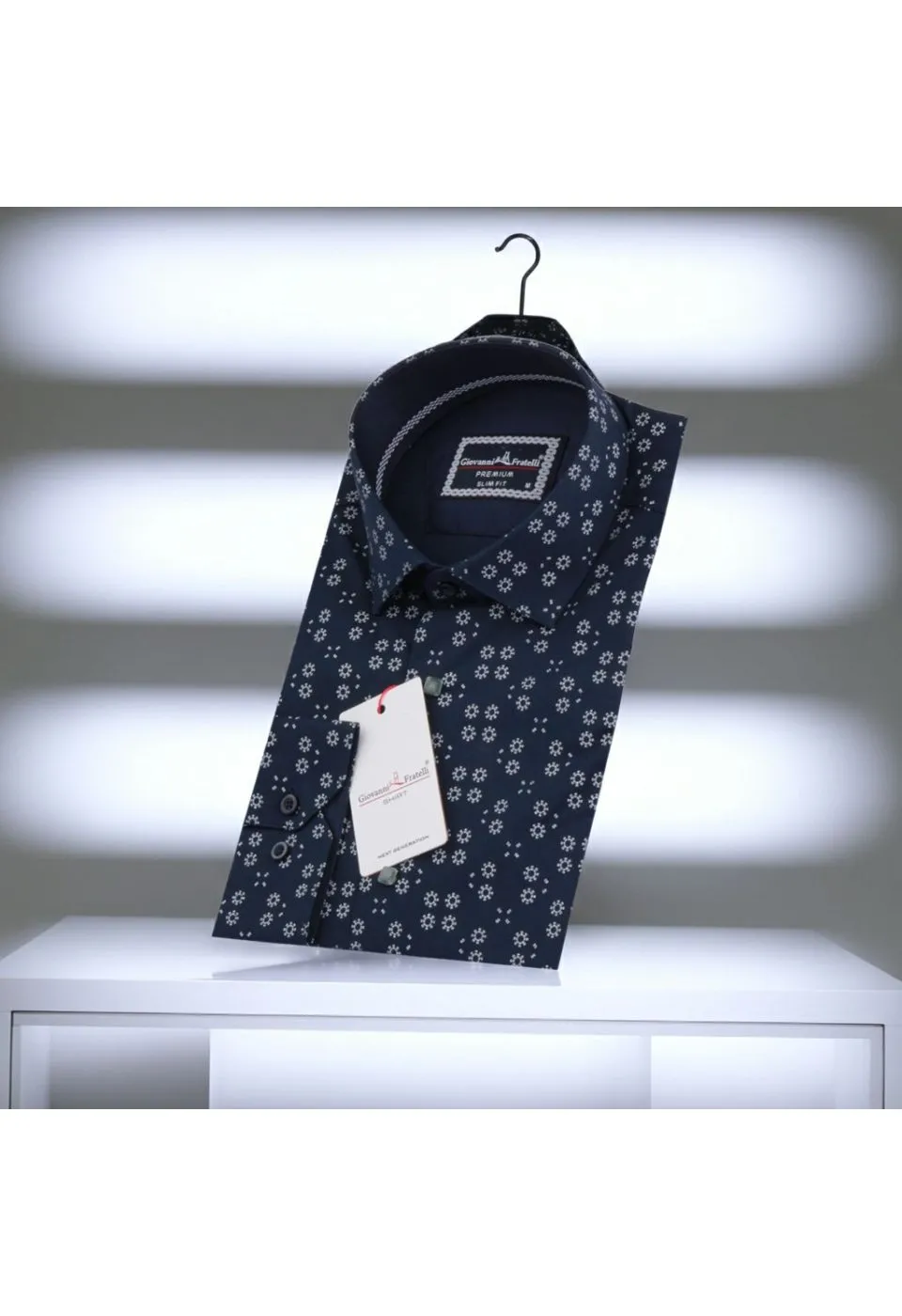 Slim Fit Uzun Kol Desenli Erkek Gömlek 3GMK311459015 - Giovanni Fratelli