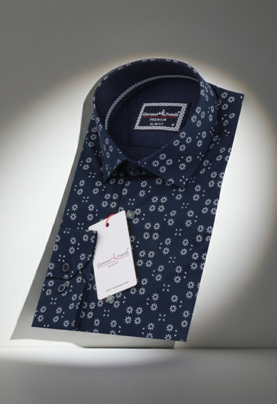 Slim Fit Uzun Kol Desenli Erkek Gömlek 3GMK311459015