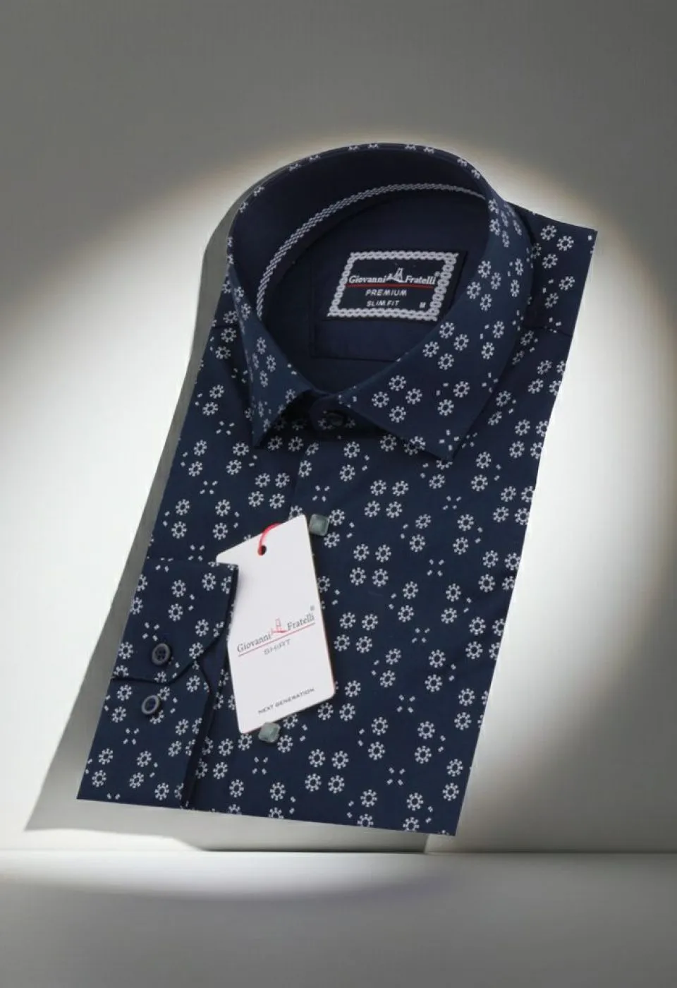 Slim Fit Uzun Kol Desenli Erkek Gömlek 3GMK311459015