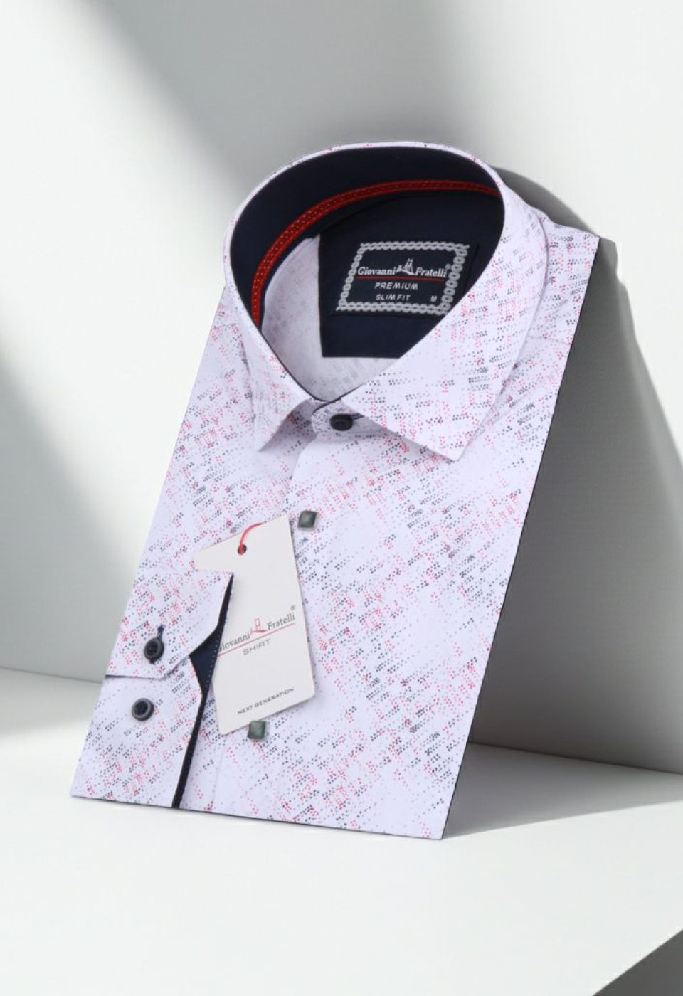 Slim Fit Uzun Kol Desenli Erkek Gömlek 3GMK311459017