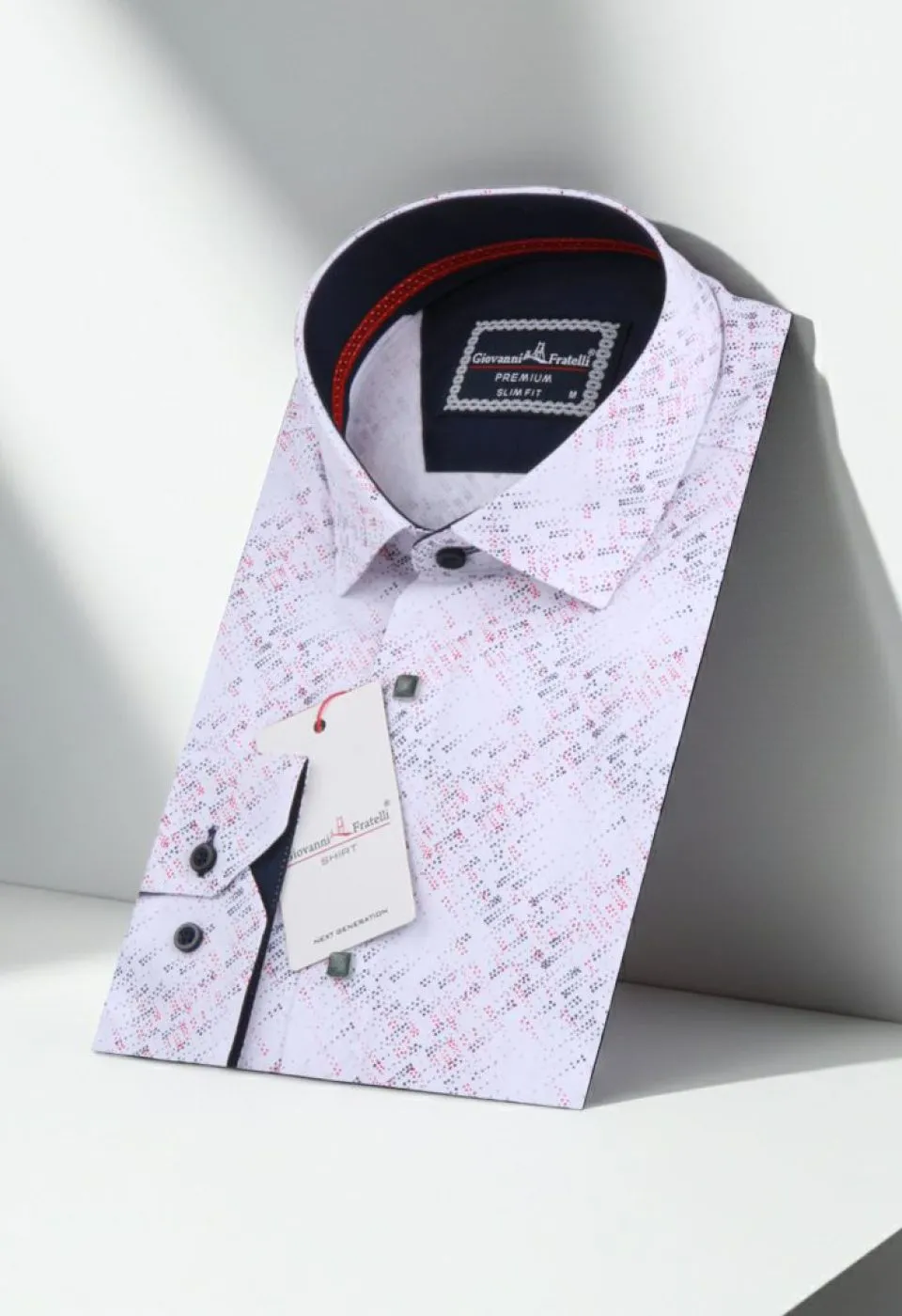 Slim Fit Uzun Kol Desenli Erkek Gömlek 3GMK311459017