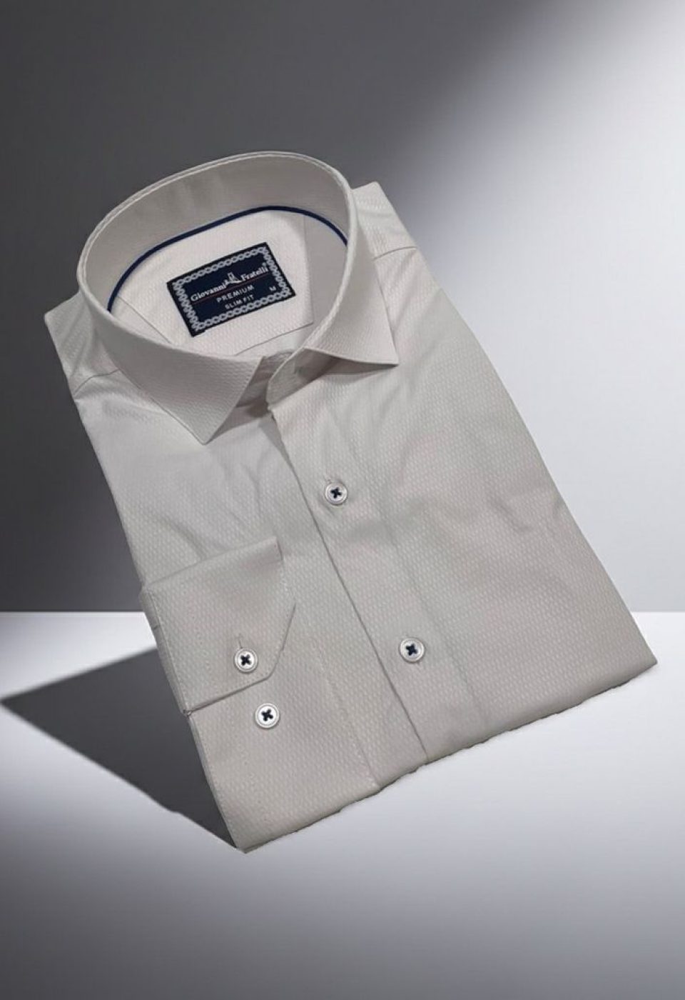 Slim Fit Uzun Kol Desenli Jakar Armürlü Gömlek 1462 CR 009 - Giovanni Fratelli