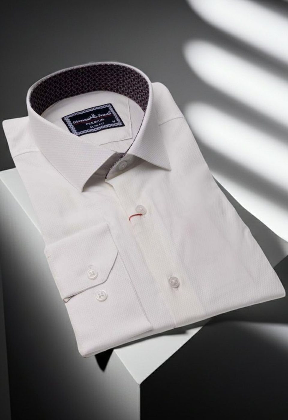 Slim Fit Uzun Kol Desenli Jakar Armürlü Gömlek 1463 CR 002 - Giovanni Fratelli