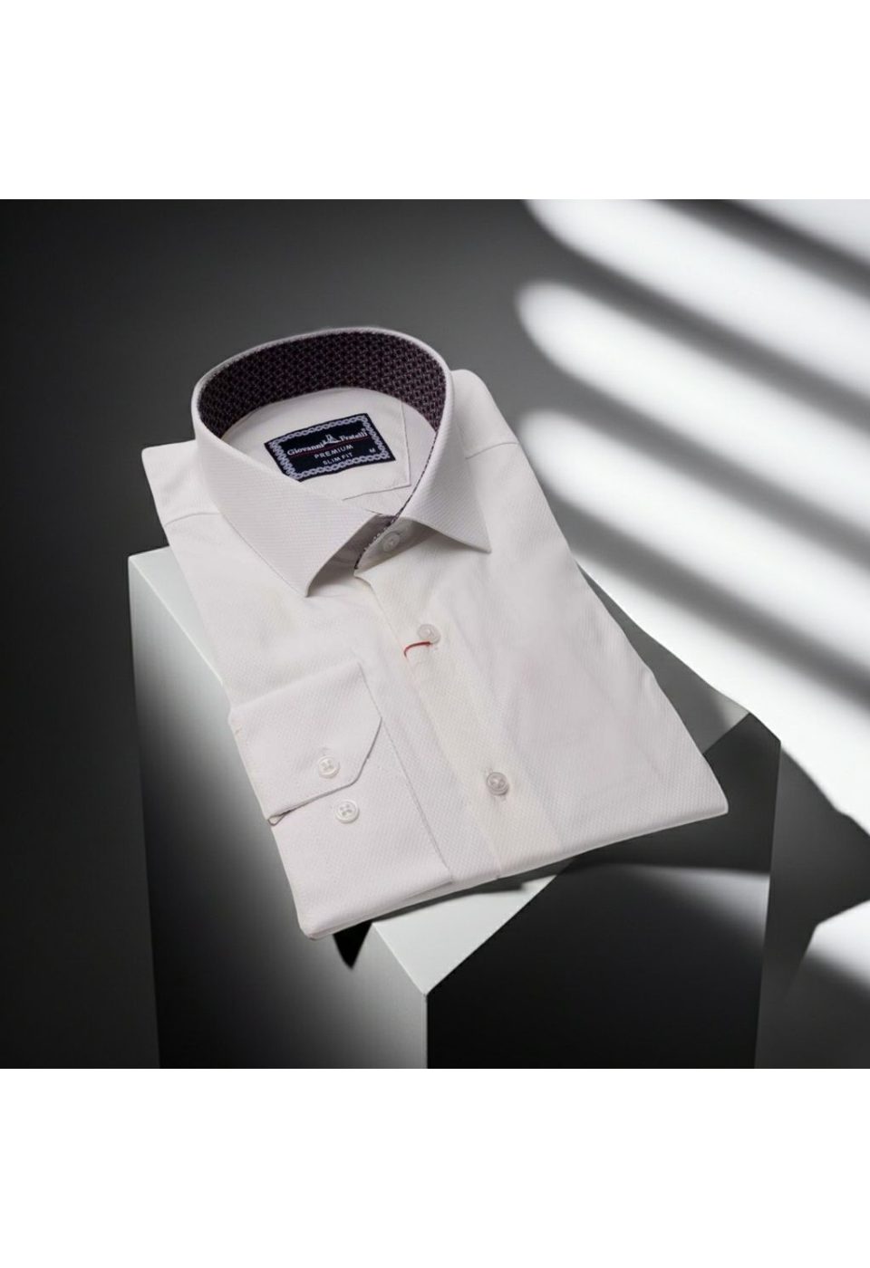 Slim Fit Uzun Kol Desenli Jakar Armürlü Gömlek 1463 CR 002 - Giovanni Fratelli