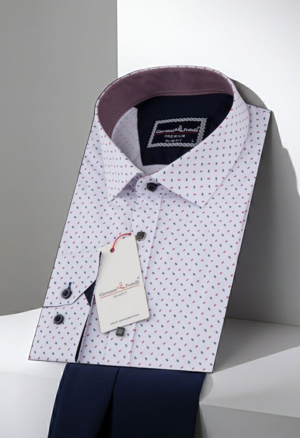 Slim Fit Uzun Kol Desenli Erkek Gömlek 3GMK311464009 - Giovanni Fratelli