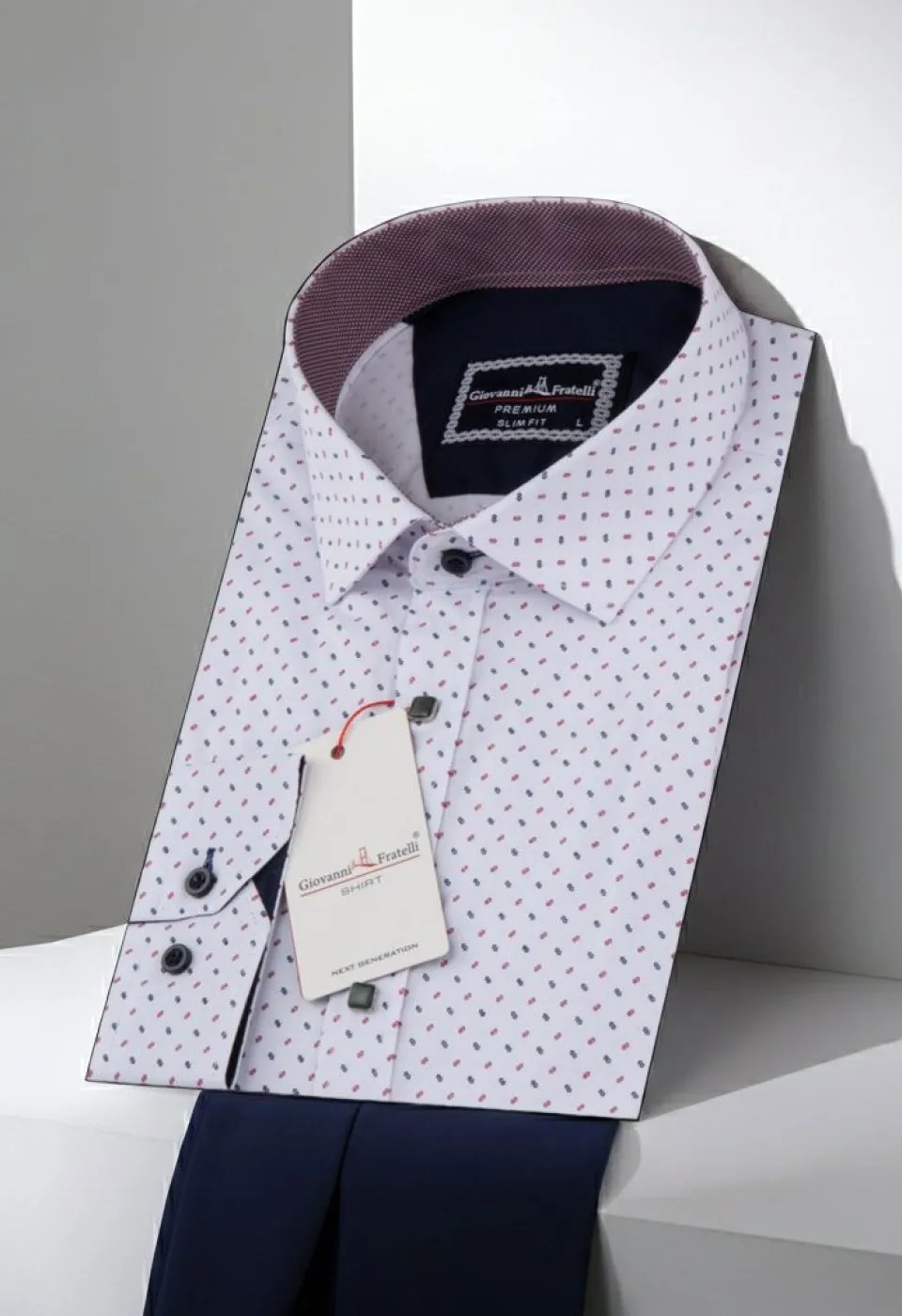 Slim Fit Uzun Kol Desenli Erkek Gömlek 3GMK311464009 - Giovanni Fratelli