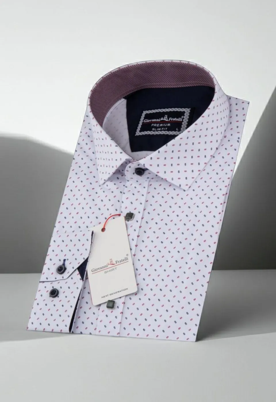 Slim Fit Uzun Kol Desenli Erkek Gömlek 3GMK311464009