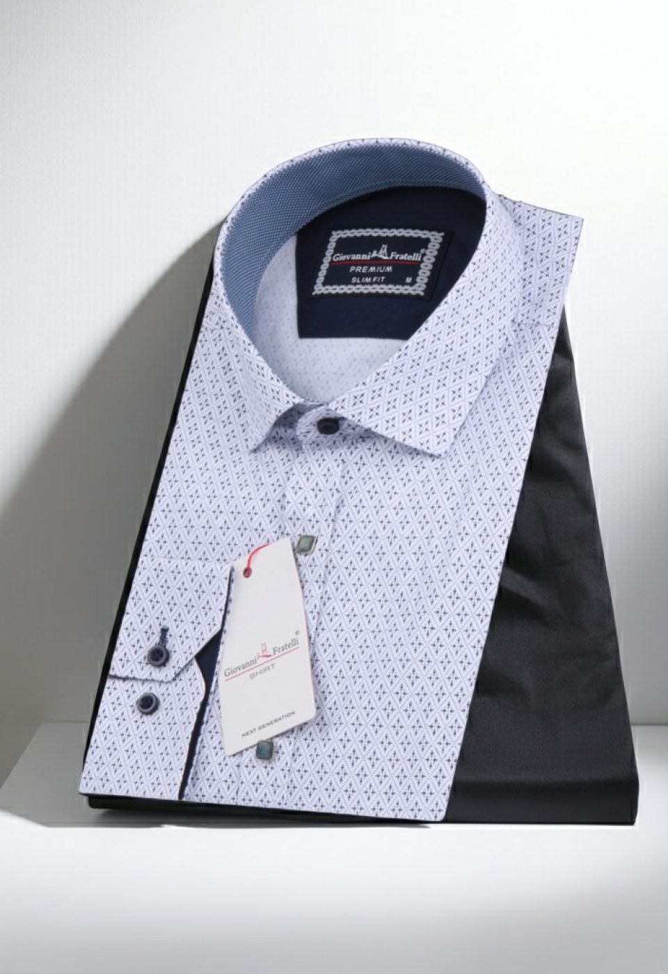 1464 CR 011 Slim Fit Uzun Kol Desenli Erkek Gömlek 3GMK311464011 - Giovanni Fratelli