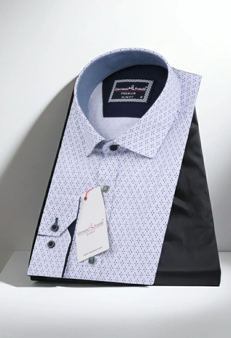 Slim Fit Uzun Kol Desenli Erkek Gömlek 3GMK311464011 - Giovanni Fratelli