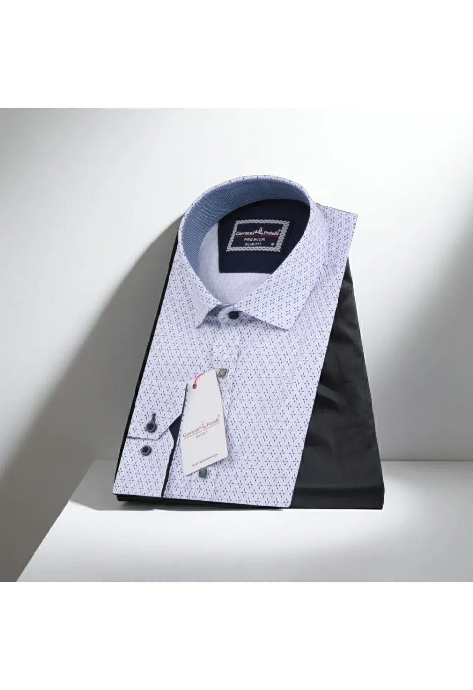 Slim Fit Uzun Kol Desenli Erkek Gömlek 3GMK311464011 - Giovanni Fratelli