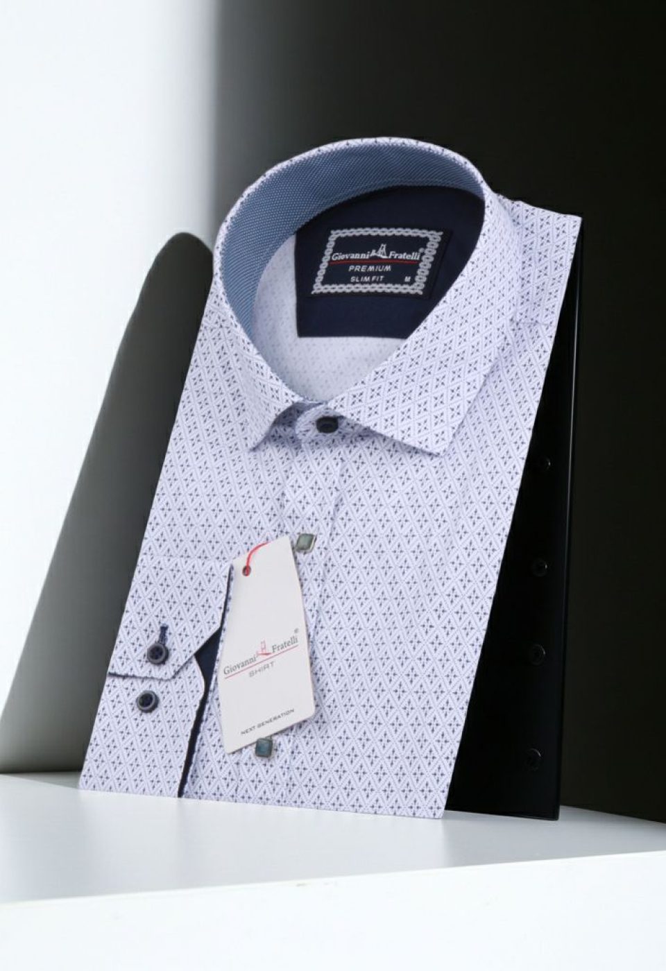 Slim Fit Uzun Kol Desenli Erkek Gömlek 3GMK311464011