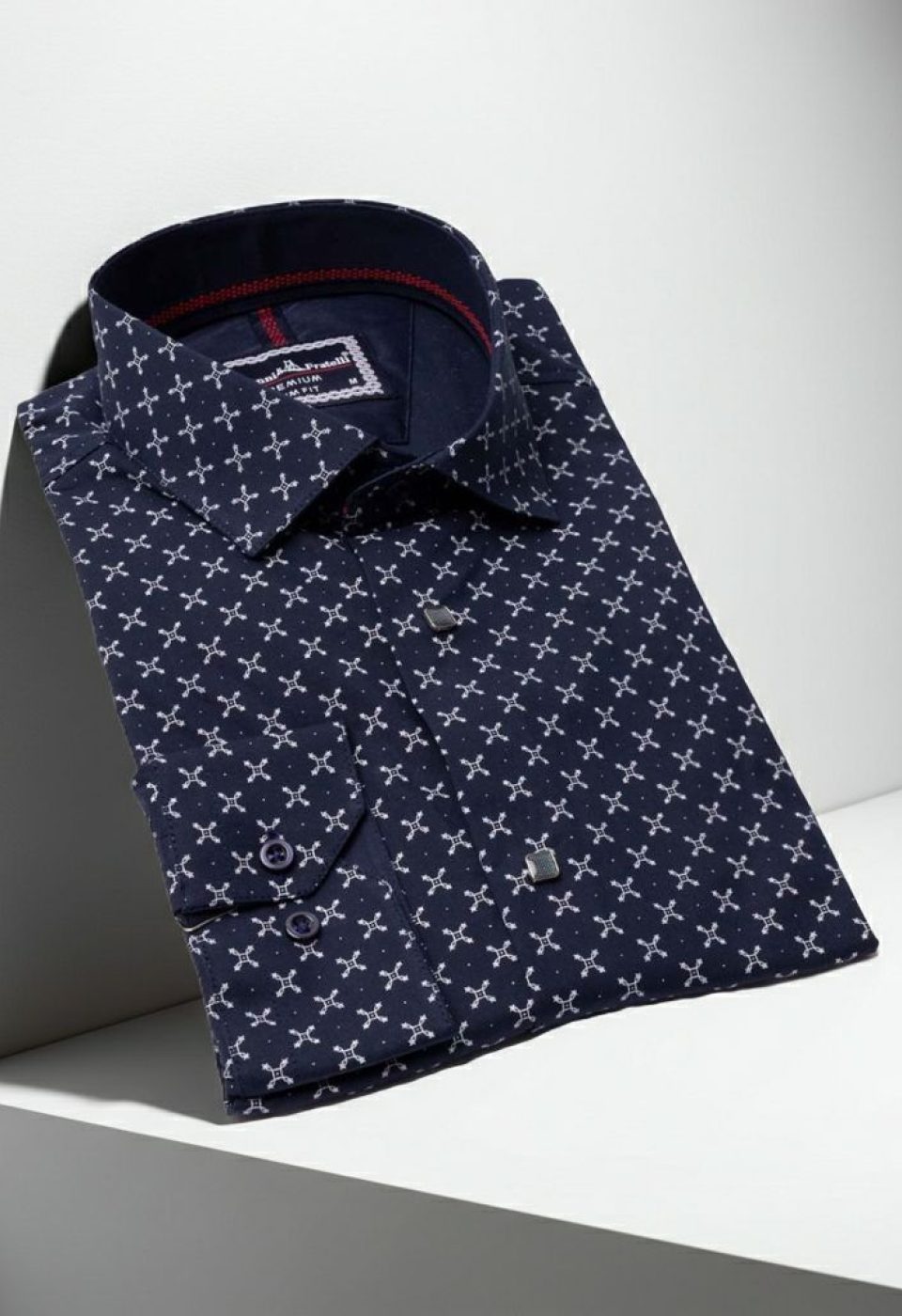 Slim Fit Uzun Kol Desenli Erkek Gömlek 3GMK311465004