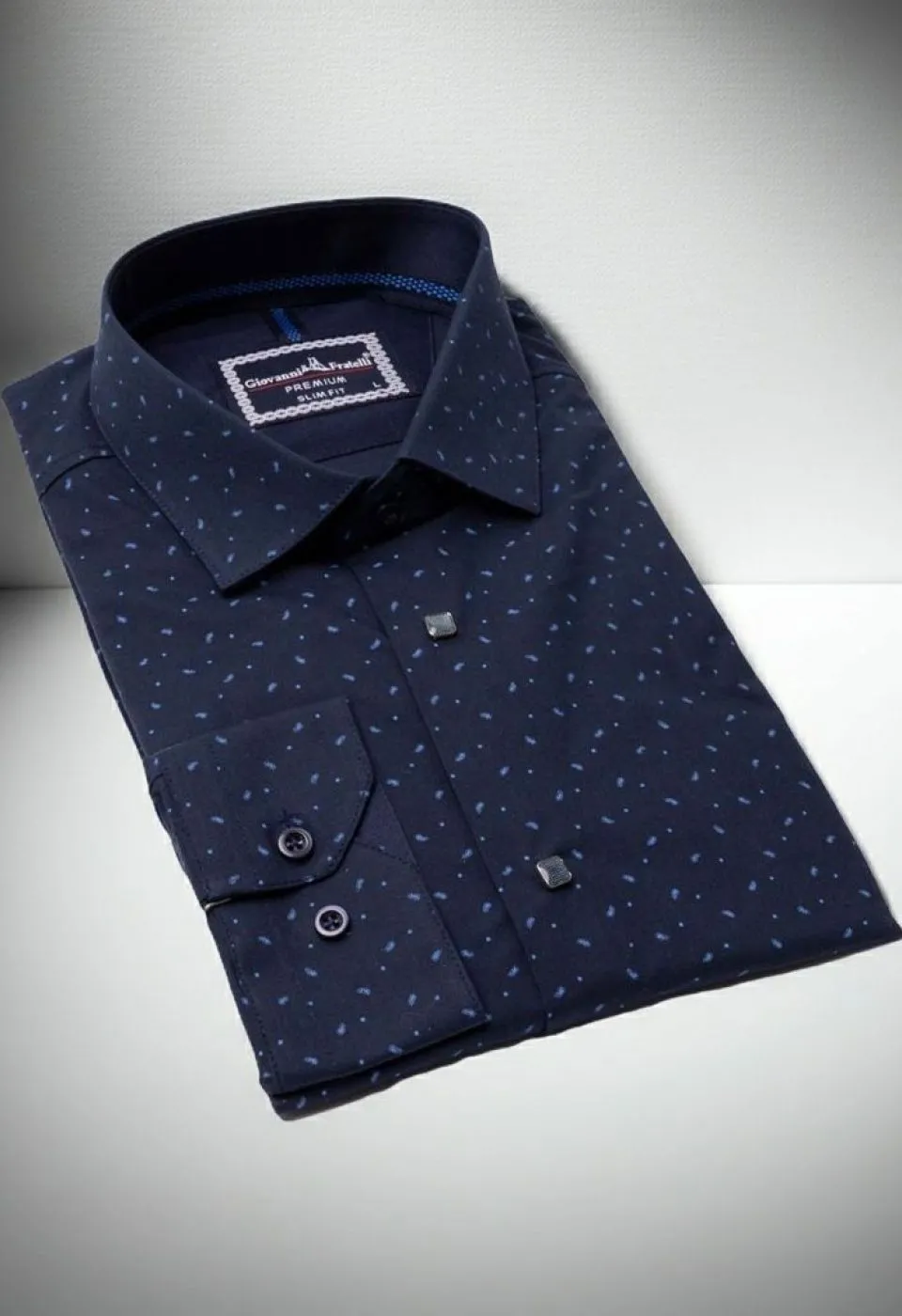 Slim Fit Uzun Kol Desenli Erkek Gömlek 3GMK311465008