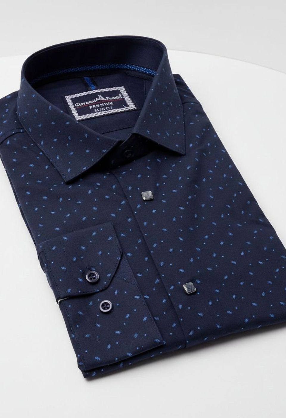 Slim Fit Uzun Kol Desenli Erkek Gömlek 3GMK311465008