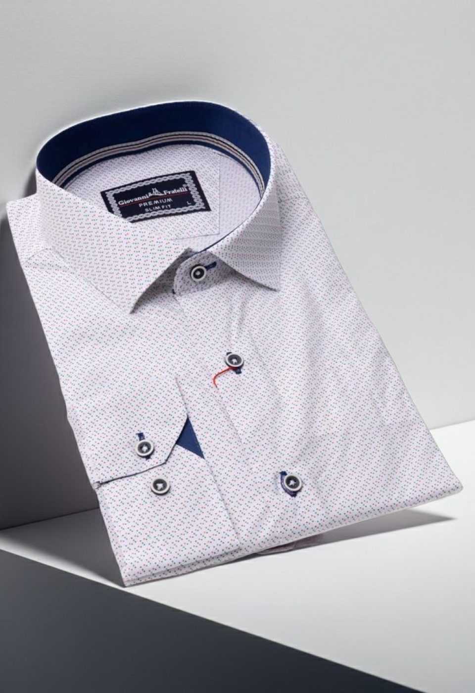 Slim Fit Uzun Kol Desenli Erkek Gömlek 3GMK311467002