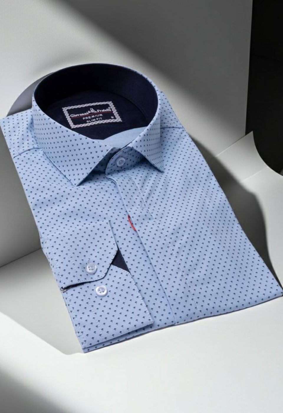 Slim Fit Uzun Kol Desenli Erkek Gömlek 3GMK311469003