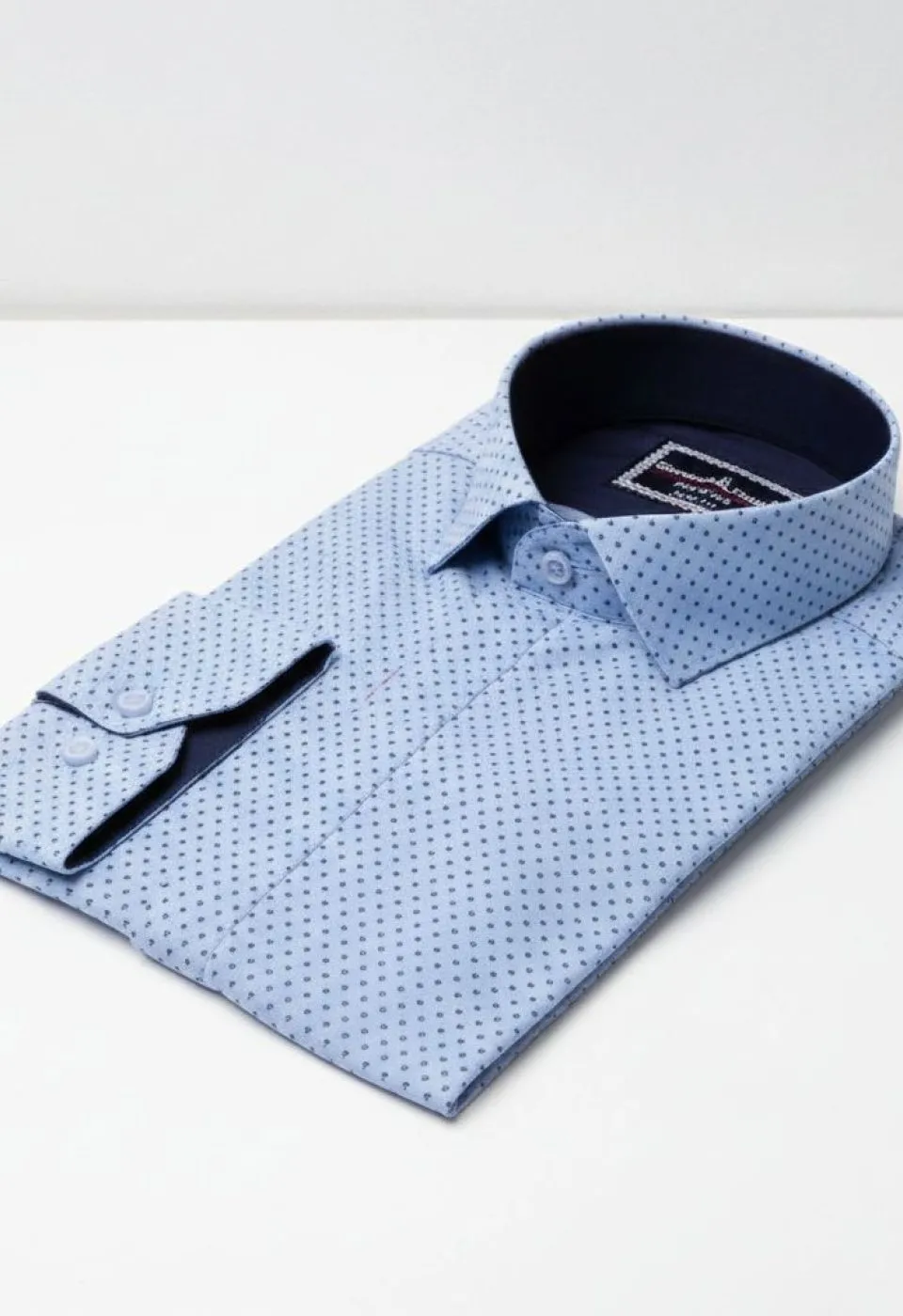 Slim Fit Uzun Kol Desenli Erkek Gömlek 3GMK311469003