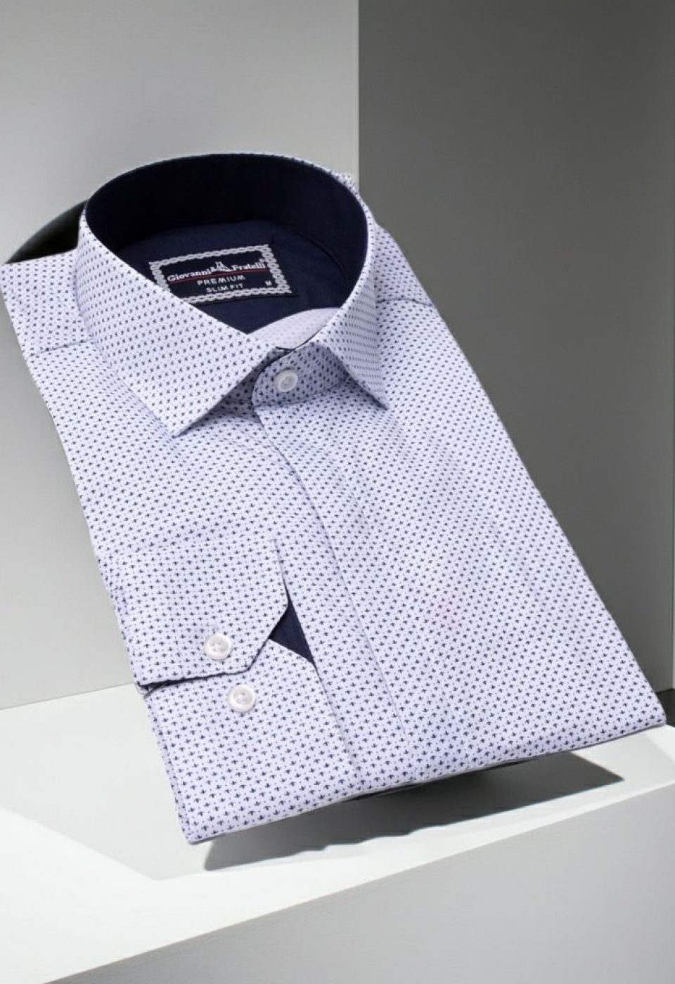Slim Fit Uzun Kol Desenli Erkek Gömlek 3GMK311469012