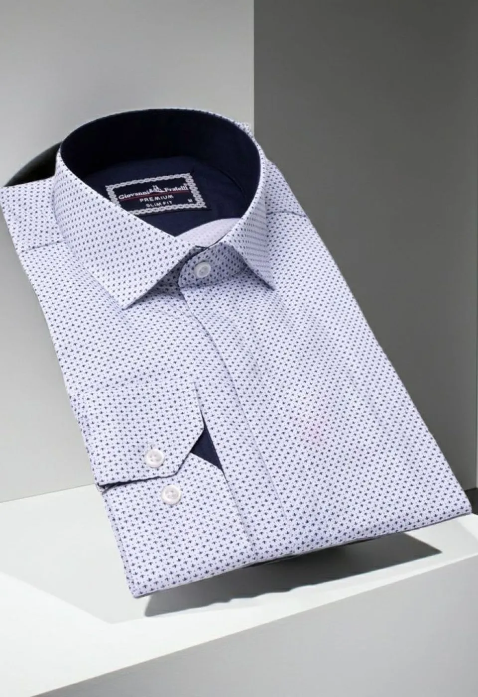 Slim Fit Uzun Kol Desenli Erkek Gömlek 3GMK311469012